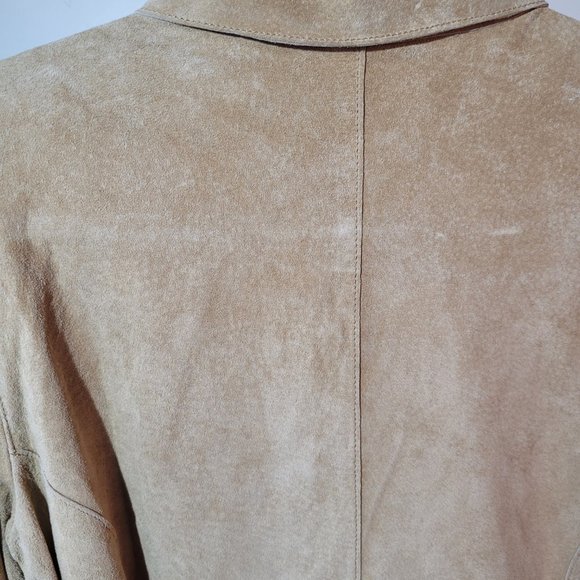 Margaret Godfrey Womens Camel Suede Jacket Blouse size 12 - Picture 11 of 14